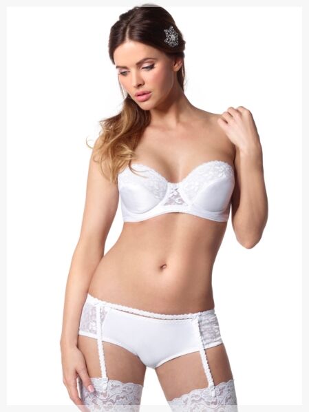 Poirier BH 123 strapless bruidslingerie met kanten details voorkant