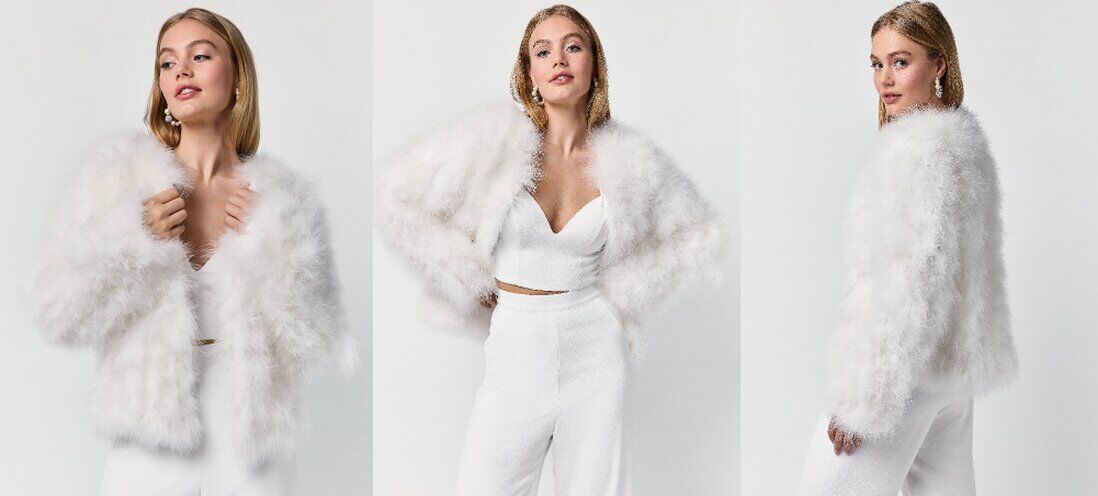 Blijf warm en stijlvol met een elegant bontjasje voor je trouwdag.