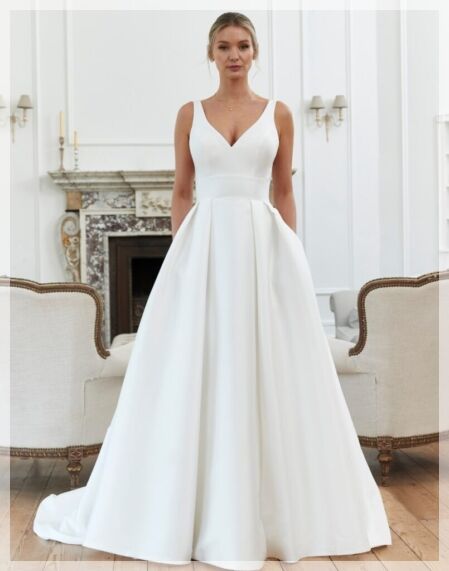 Grote maten trouwjurk Romantica Ashby met elegante details in Bleskensgraaf