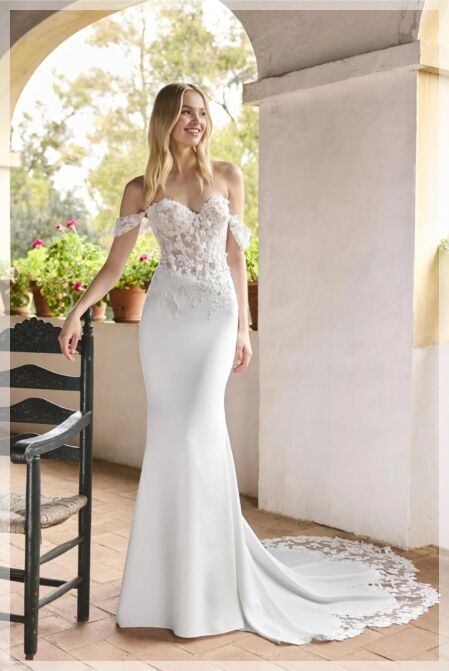 De allermooiste strakke trouwjurken bij Bruidsboutique La Romance in Bleskensgraaf Zuid-Holland, Nederland.